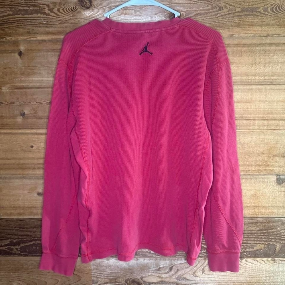 Y2K Jordan red long sleeve thermal shirt Size L - Picture 2 of 5